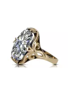 14-кв Желтое золото Циркон Кольцо Винтаж украшения vrc082y